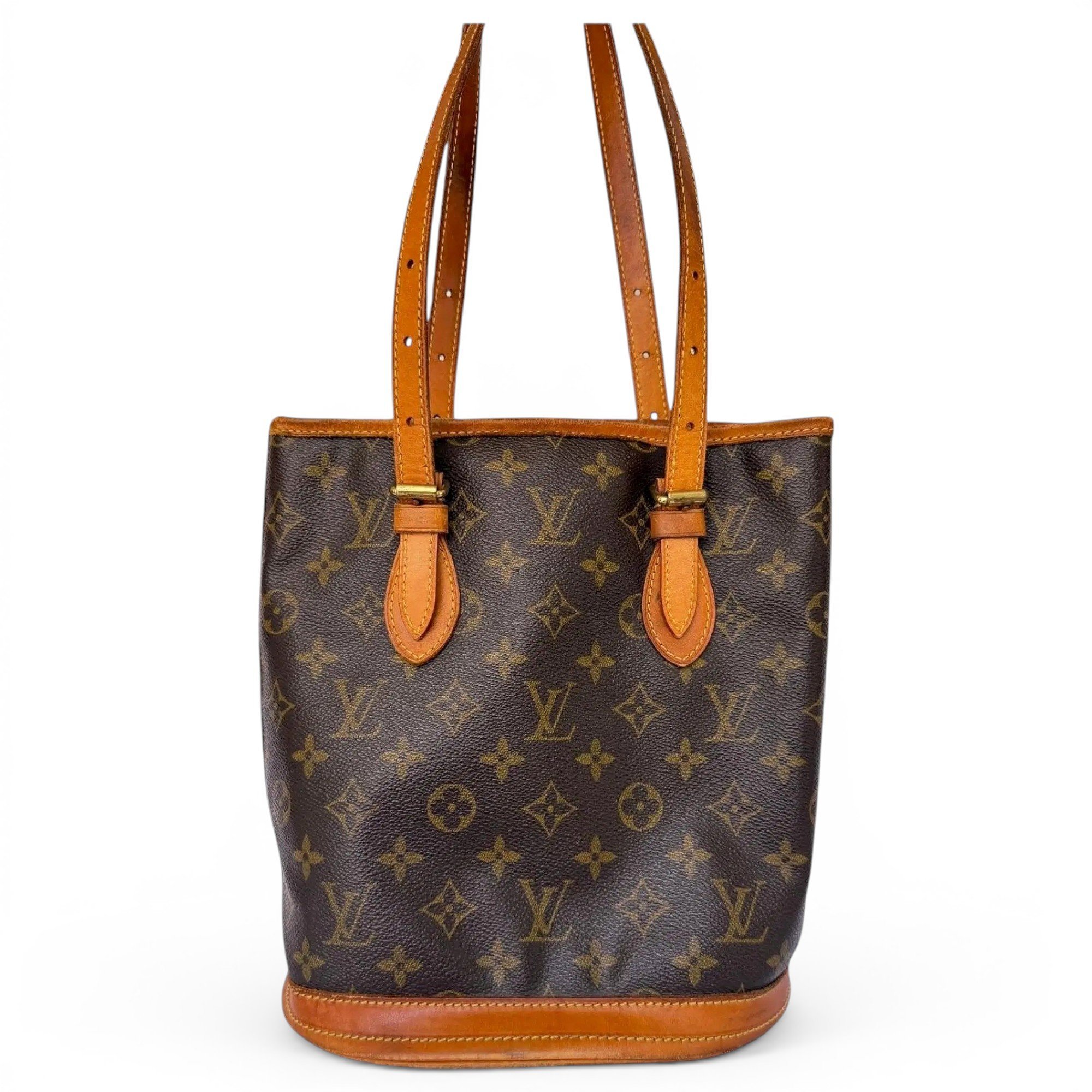 Bucket leather handbag