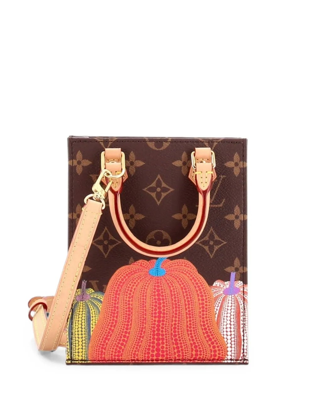 Petit Sac Plat Bag Yayoi Kusama Pumpkins Monogram Canvas crossbody bag