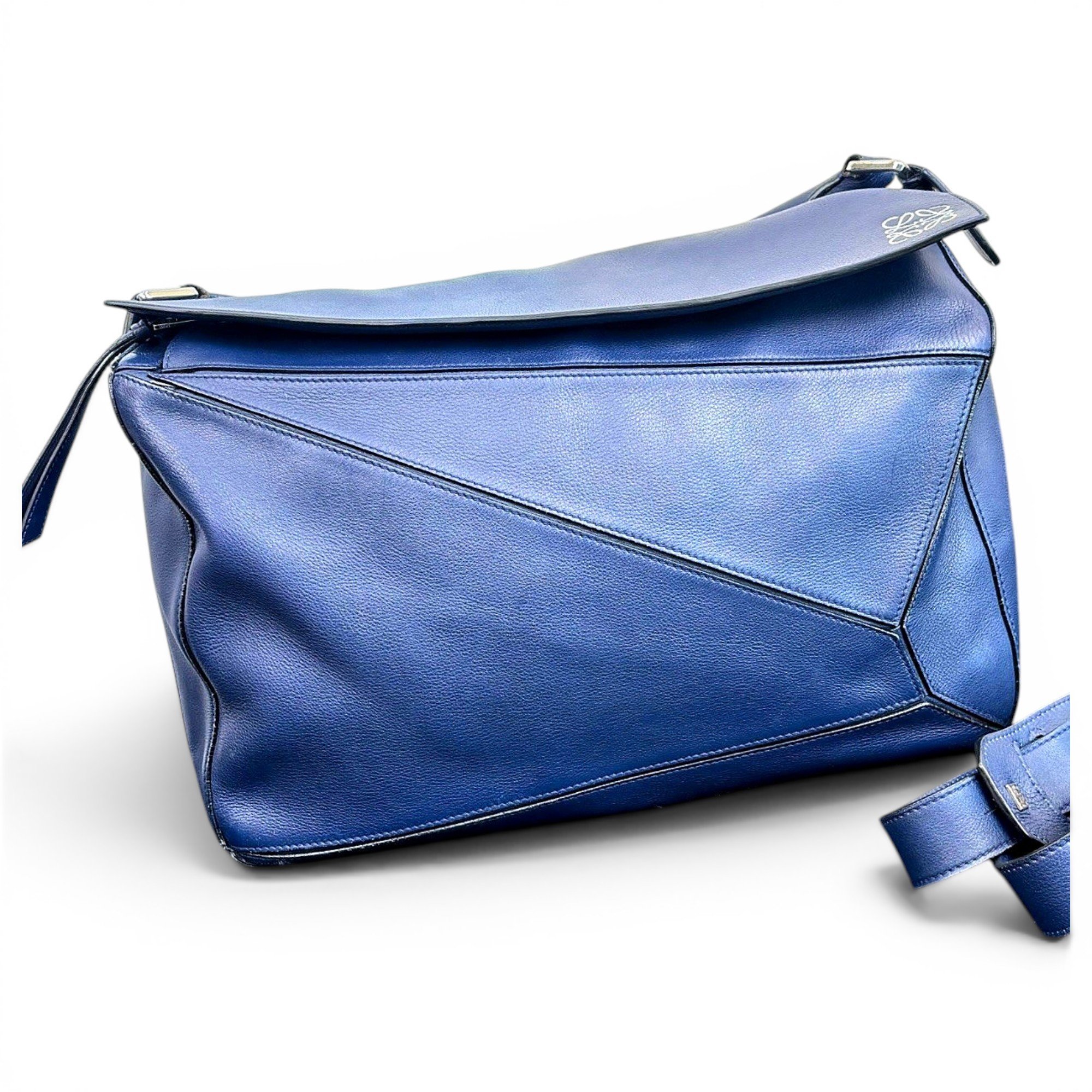 Puzzle leather handbag