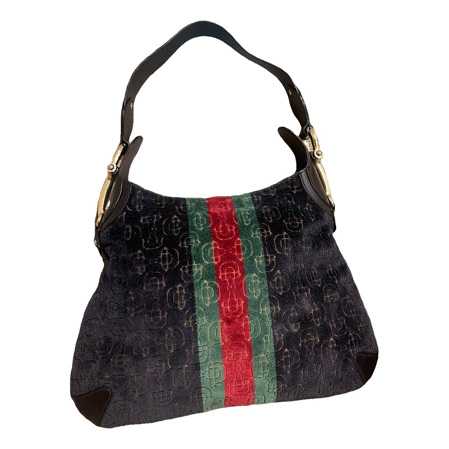 Hobo velvet handbag