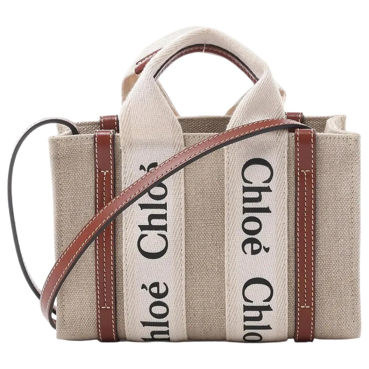 Woody linen handbag