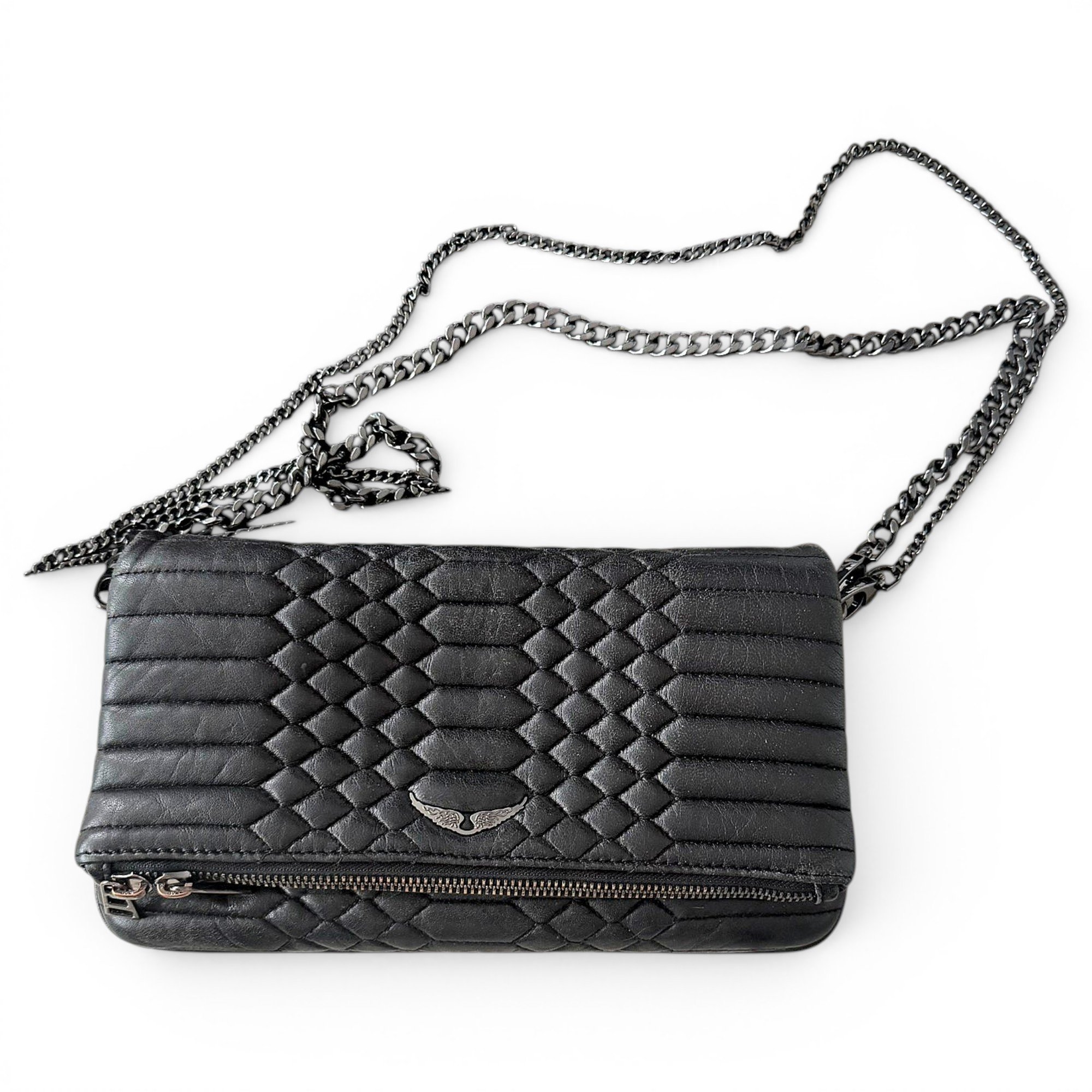 Rock leather clutch bag