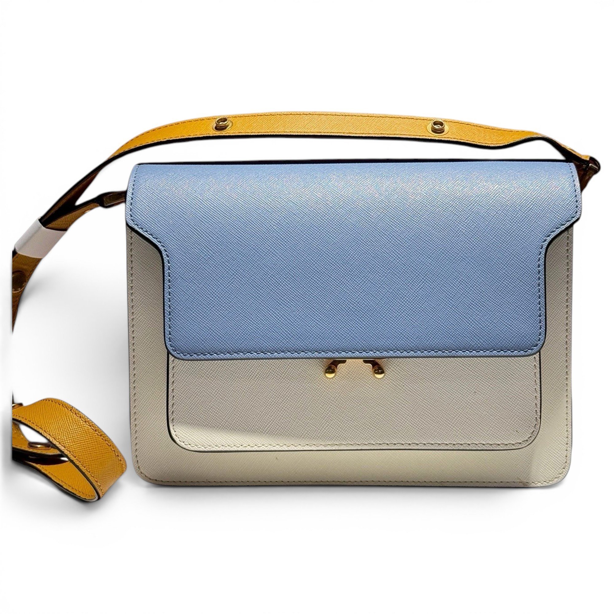 Trunk leather crossbody bag