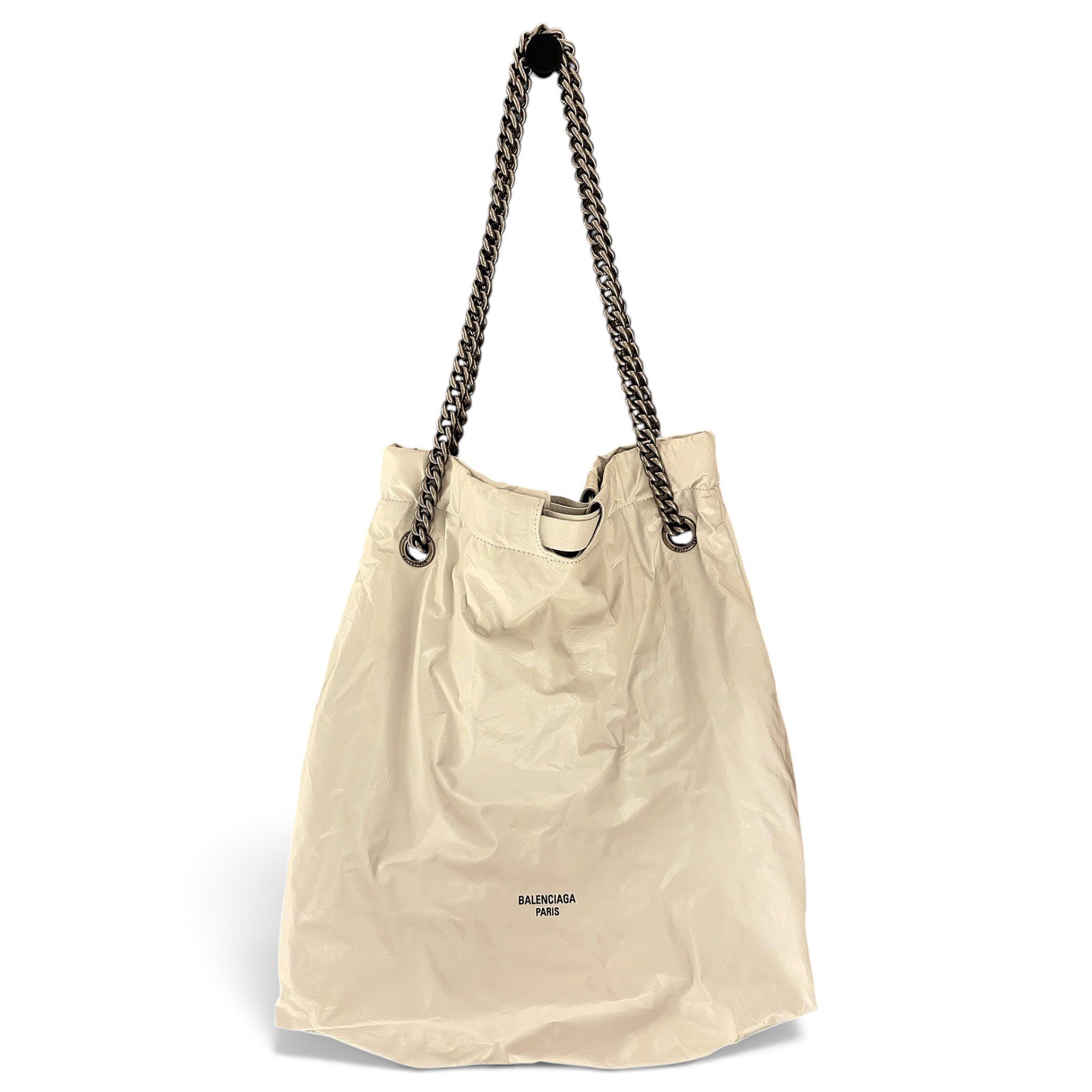 Crush leather tote