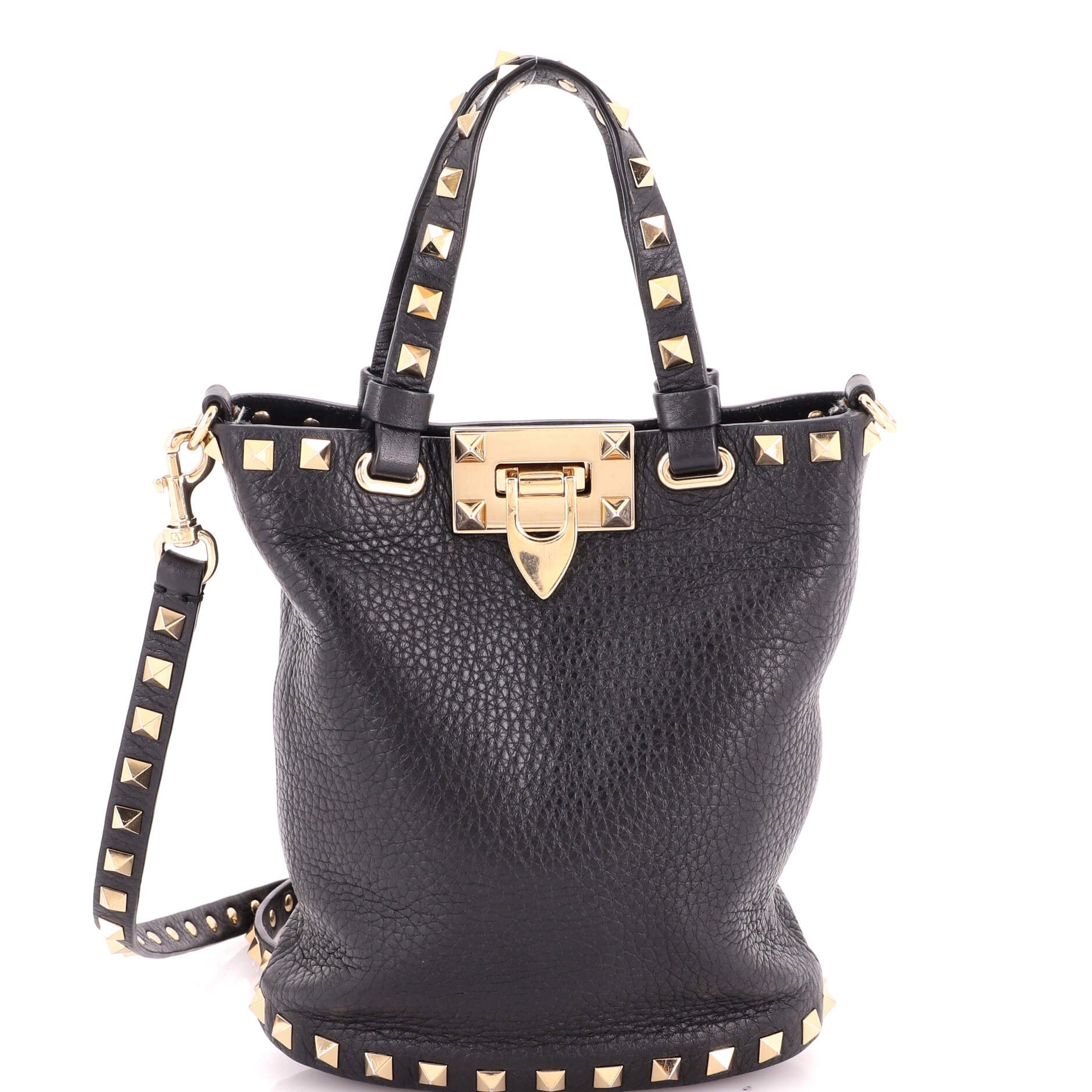 Rockstud Bucket Crossbody Bag Leather Mini