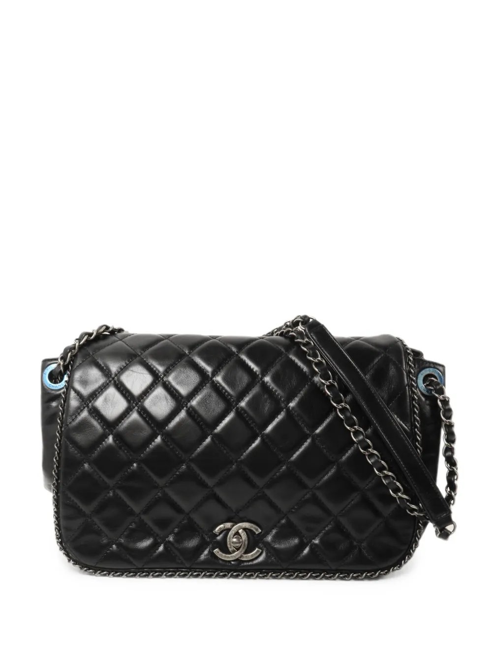 CC turn-lock chain shoulder bag