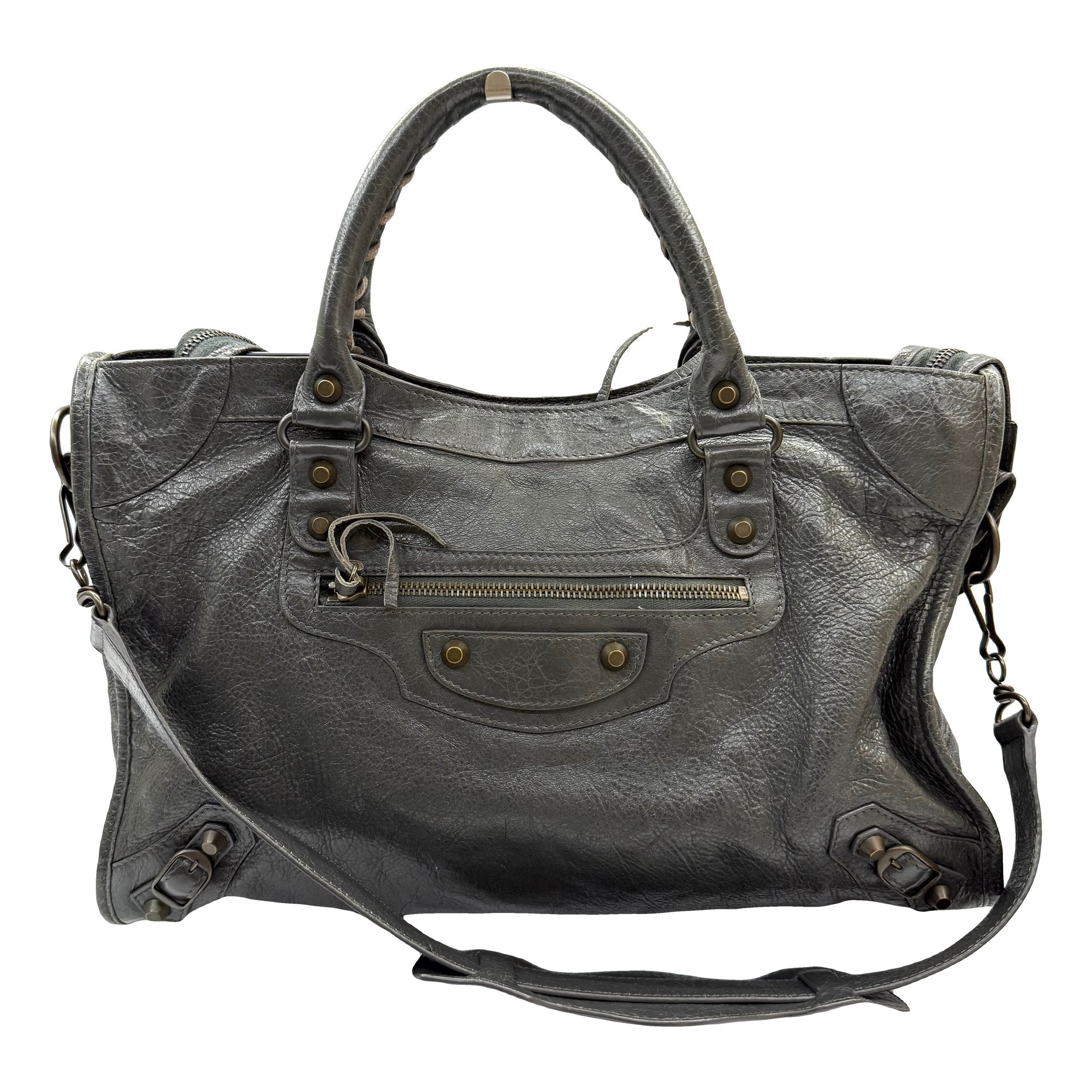 City leather handbag