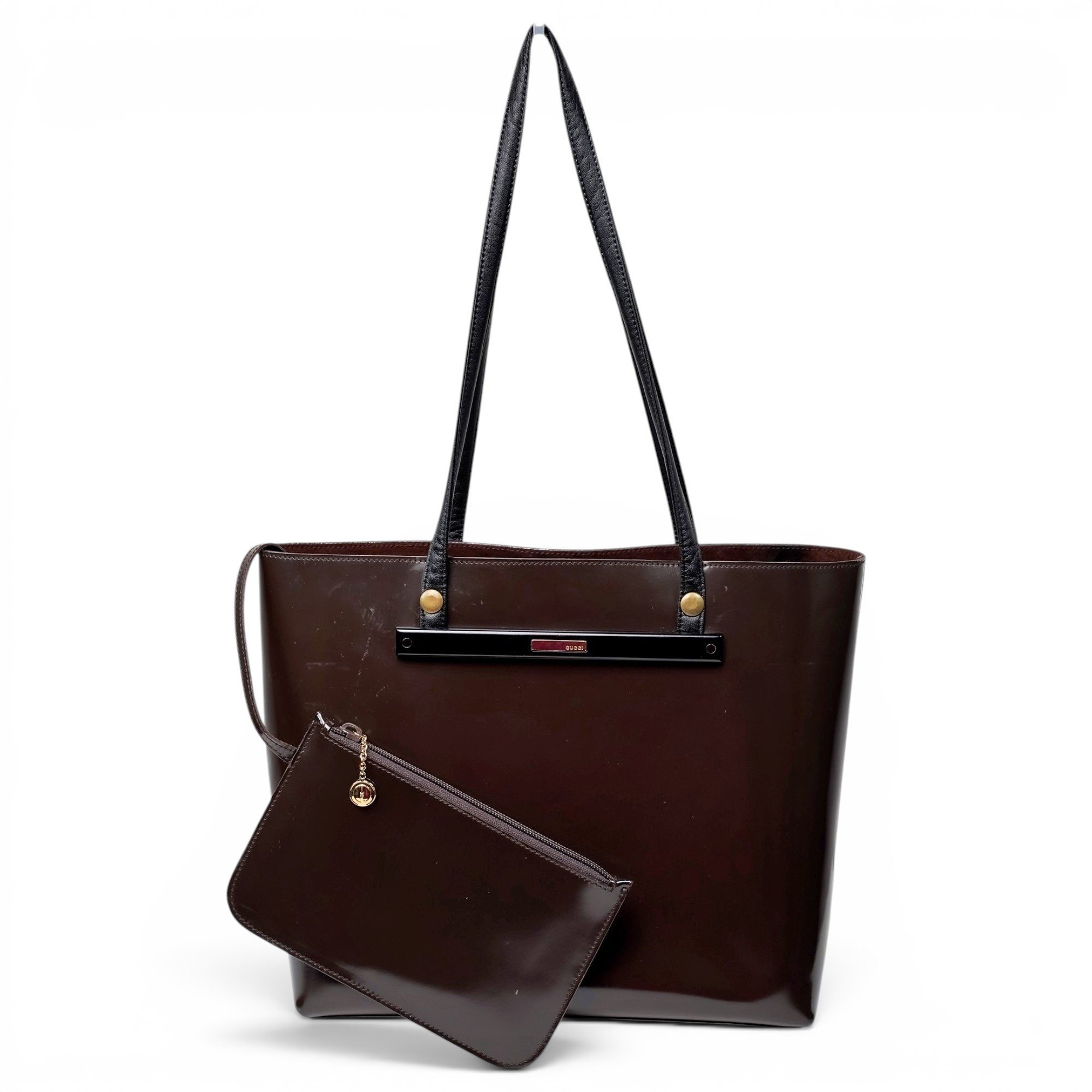 Patent leather tote