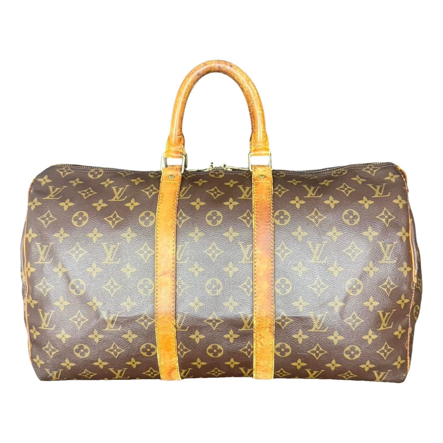 Keepall leather travel bag