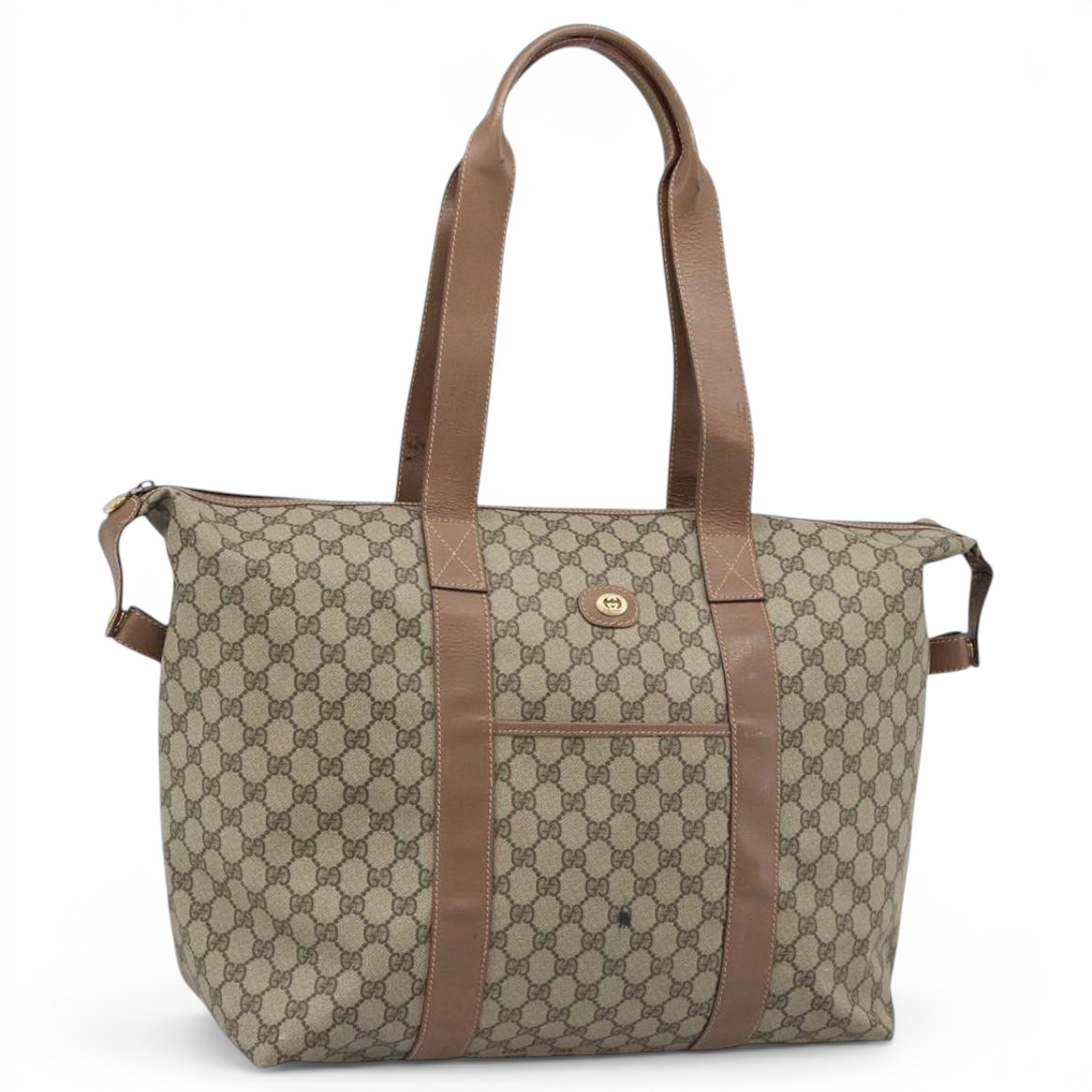 Boston leather bowling bag
