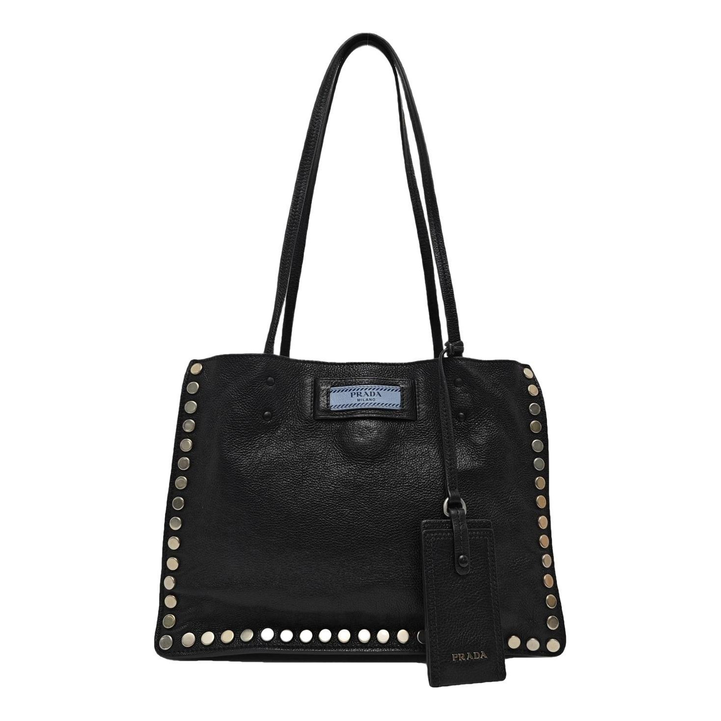 Etiquette leather handbag
