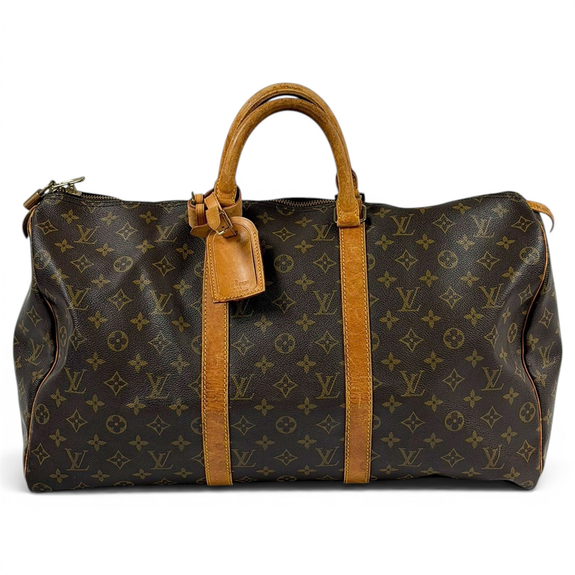 Keepall leather travel bag