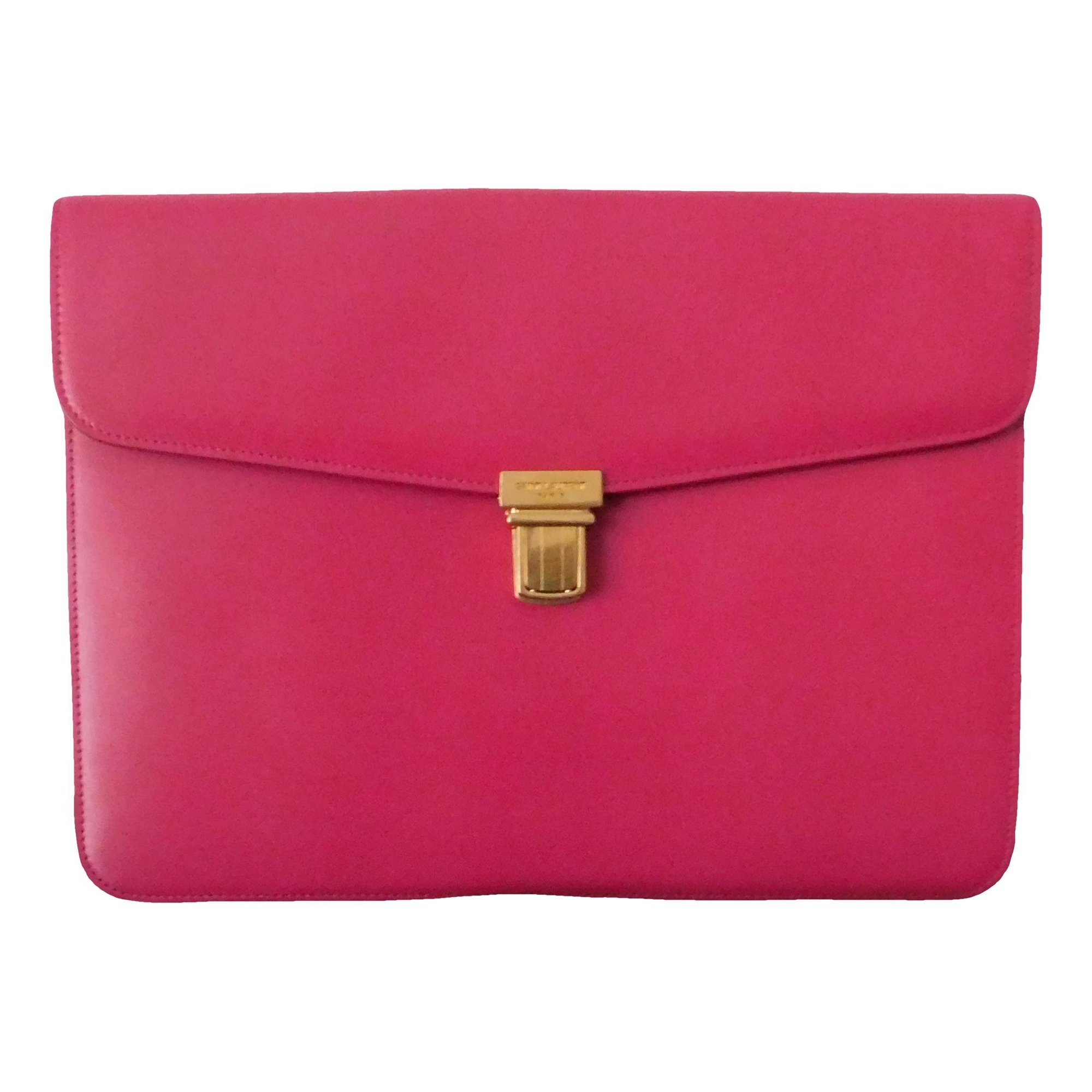 Leather clutch bag