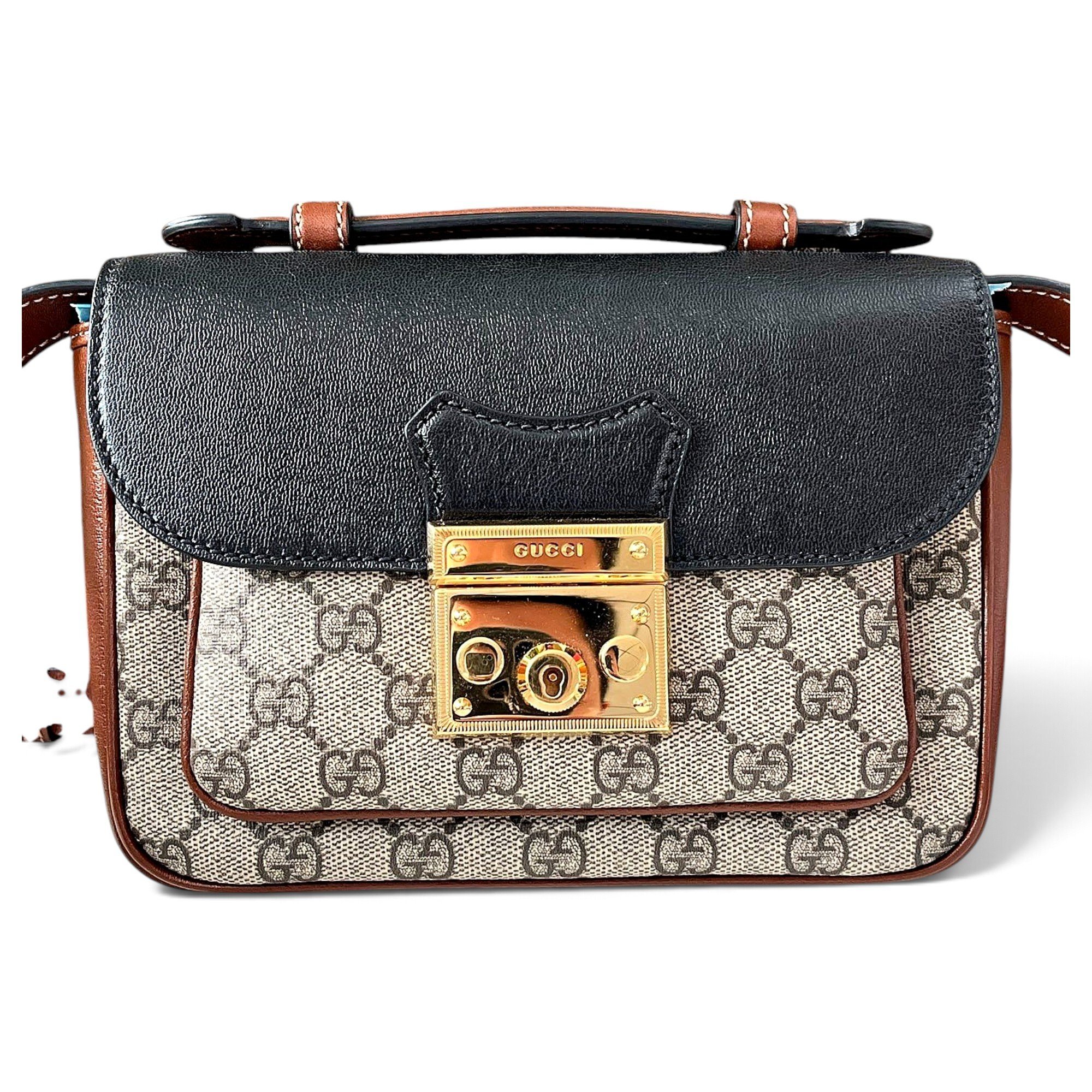 Padlock leather handbag