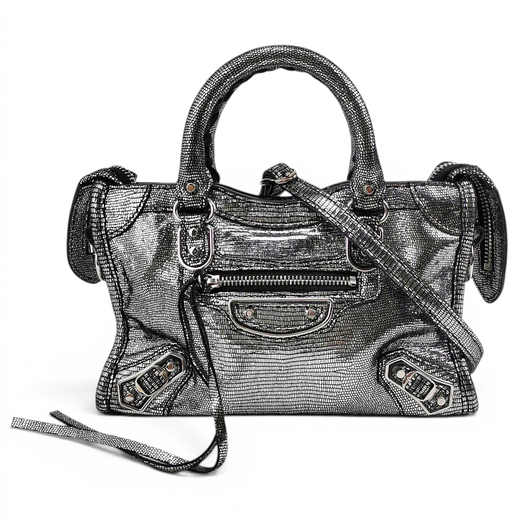 City leather handbag
