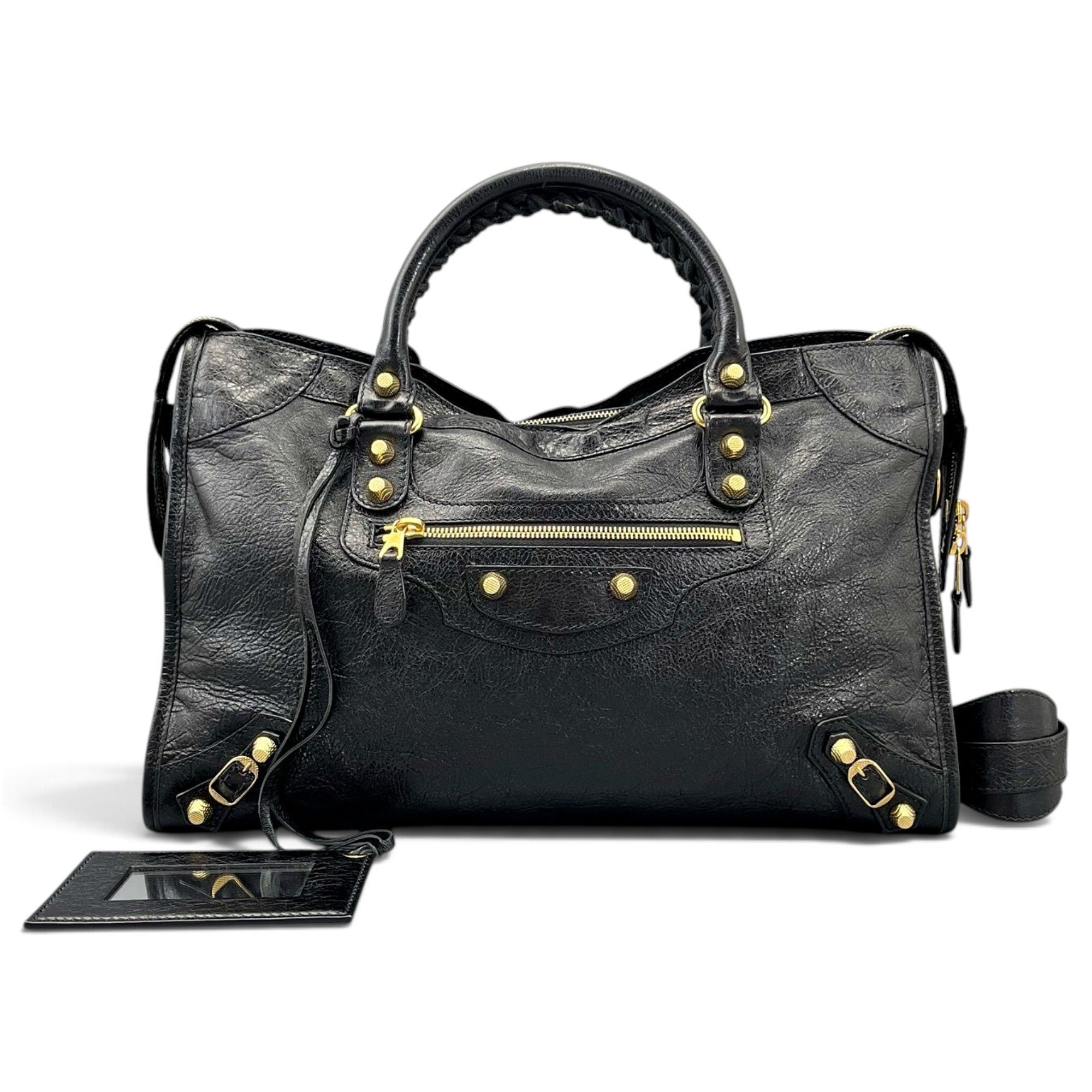 City leather handbag