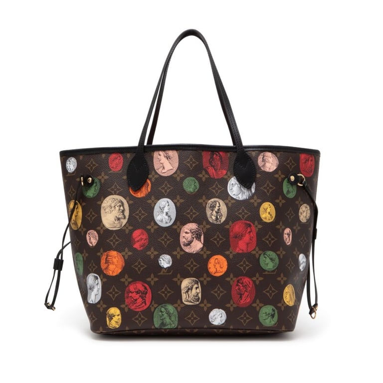 Louis Vuitton Brown and Multicolor Cameo Monogram Coated Canvas Neverfull MM Gold Hardware, 2021
