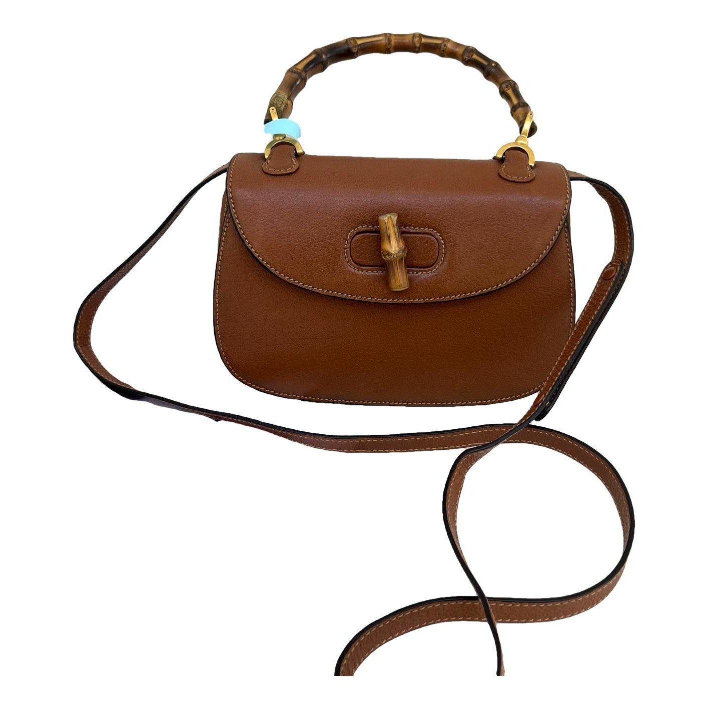 Convertible Bamboo Top Handle leather handbag