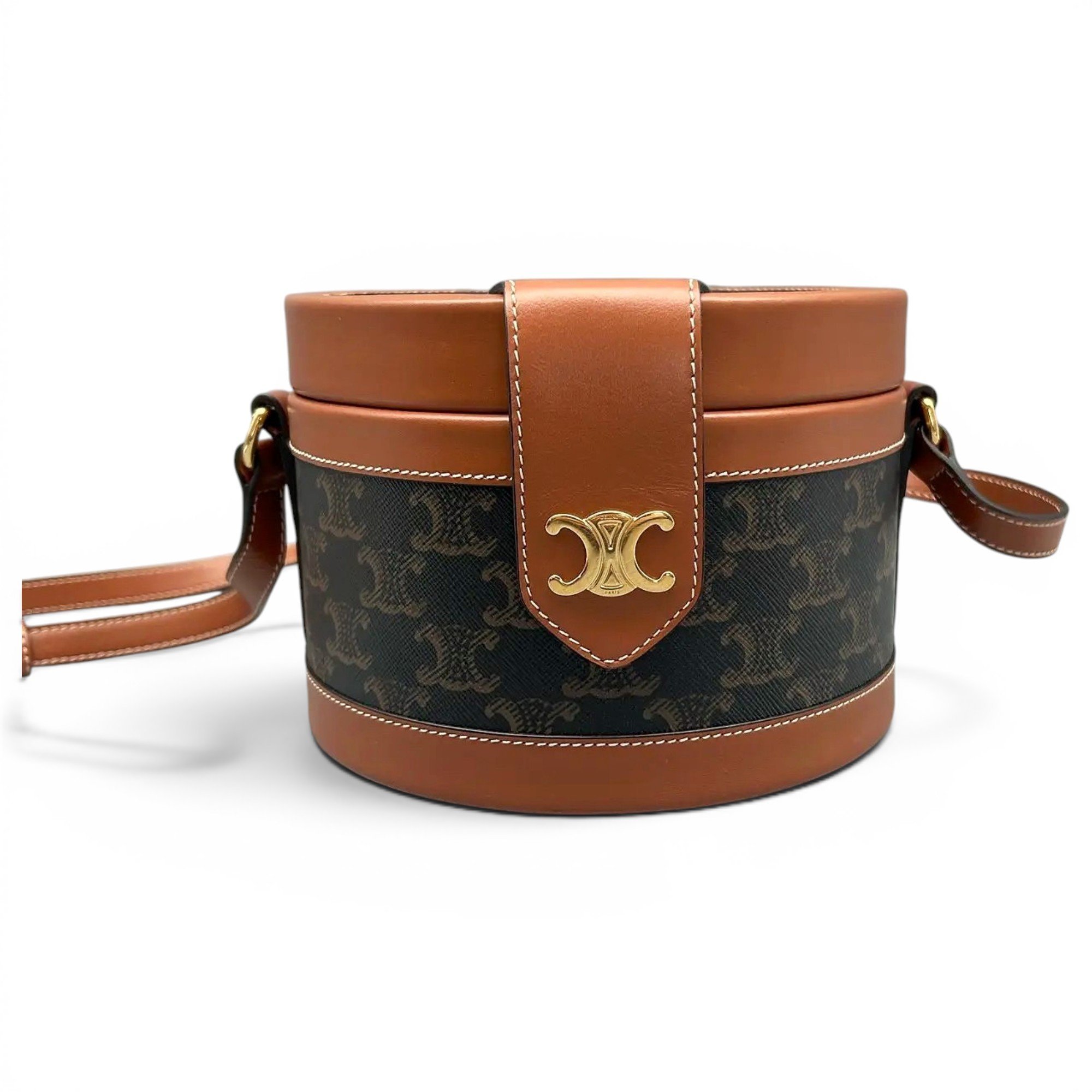 Tambour leather crossbody bag