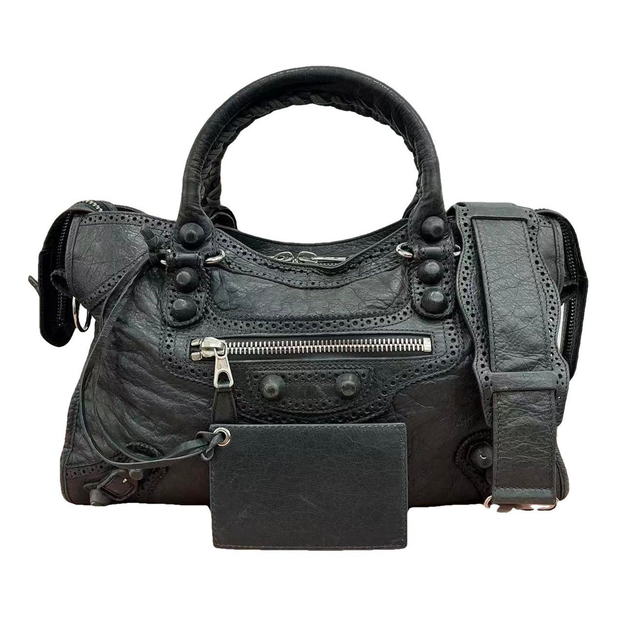 City leather handbag