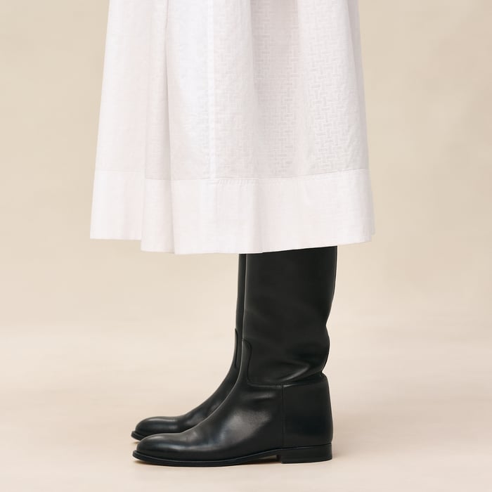 Blanc "Mosaique" Short-sleeve Dress