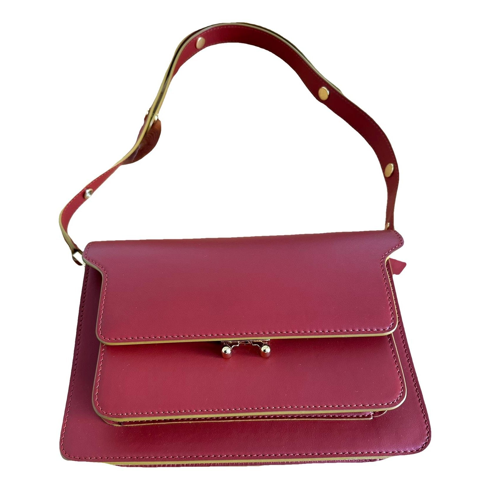 Trunk leather crossbody bag
