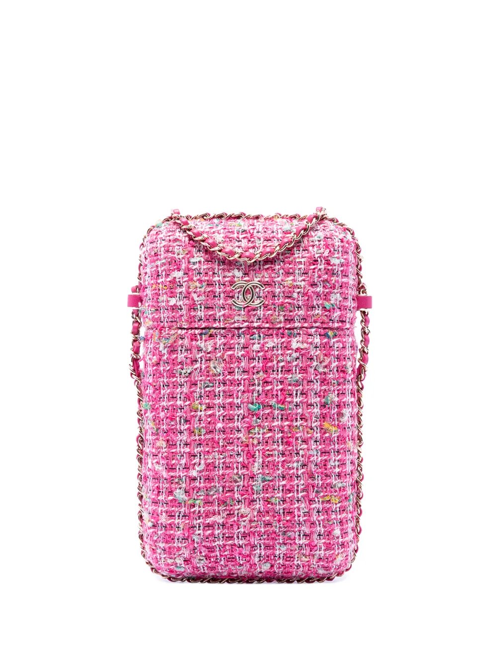 2019 Tweed Chain Around Phone Holder crossbody bag