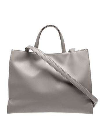 Telfar Vegan Leather Grey Shopping Bag Medium