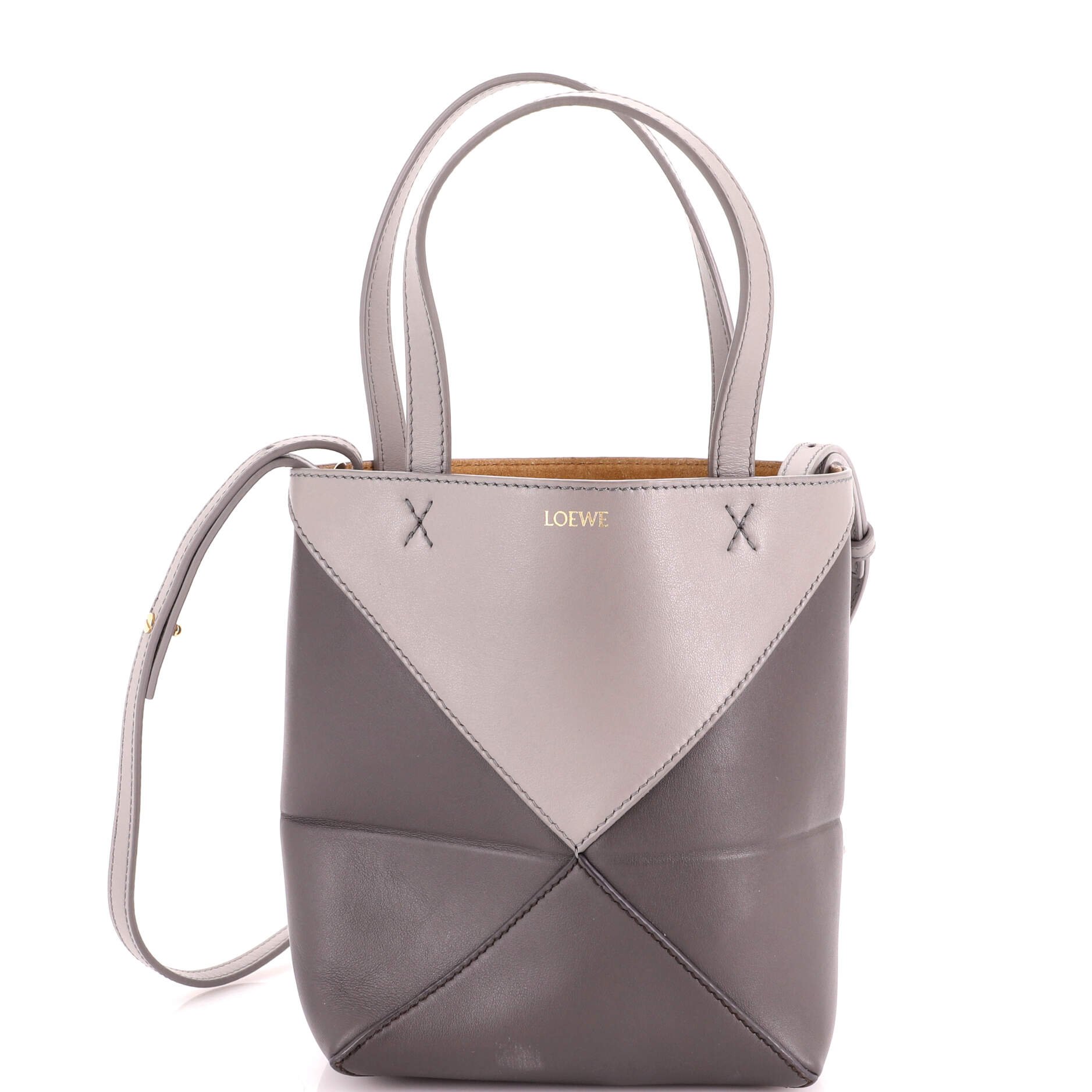 Puzzle Fold Tote Leather Mini