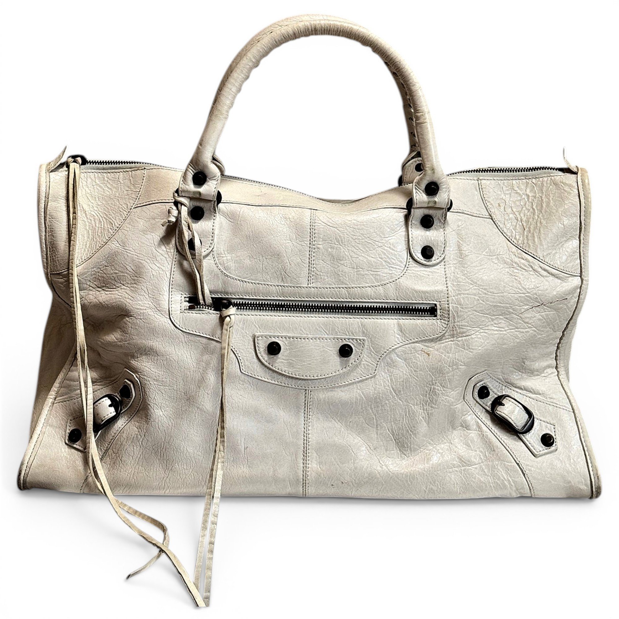 Work leather handbag