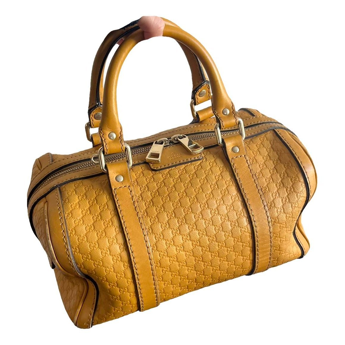 Boston leather bowling bag