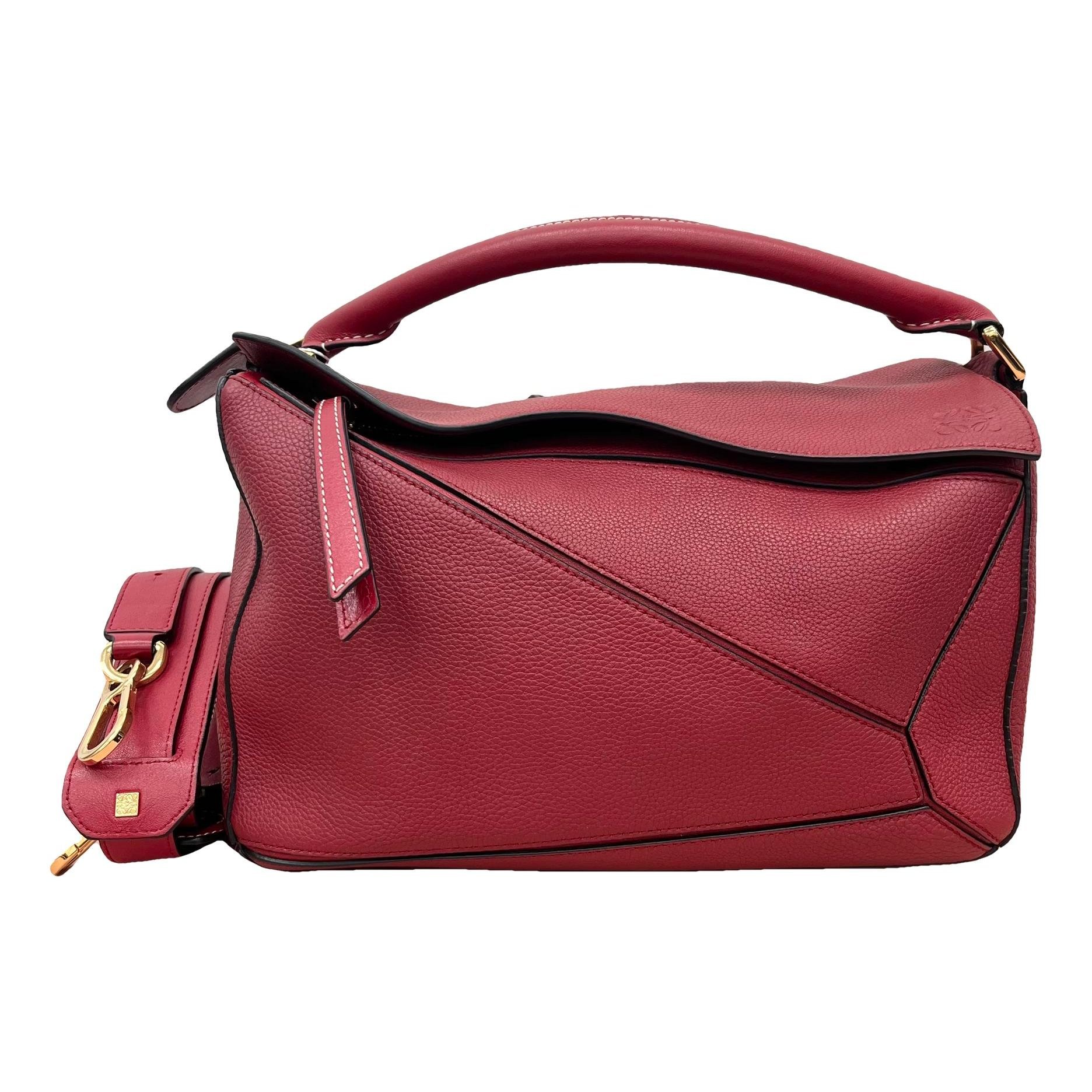 Puzzle leather handbag