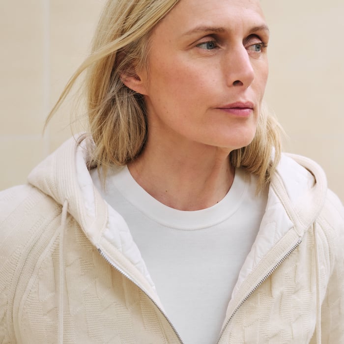 Blanc Naturel "H" Zipped Hooded Jacket