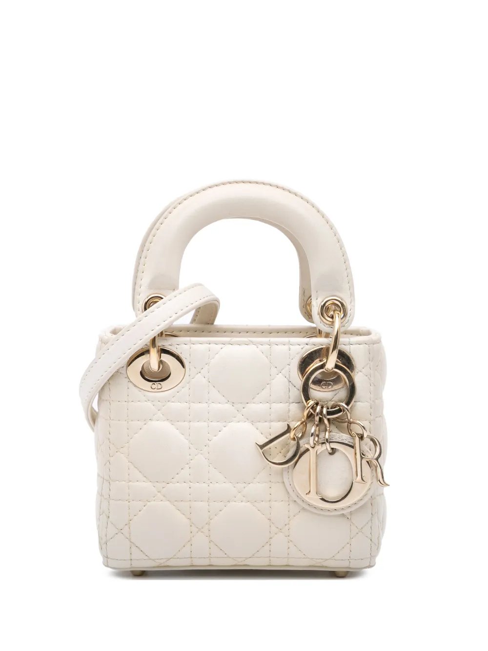 2021 Micro Lambskin Cannage Lady Dior satchel