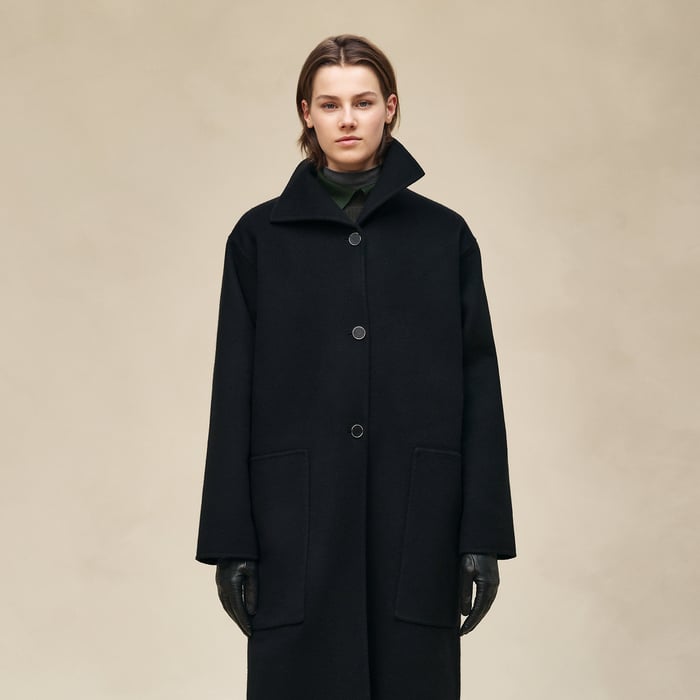 Noir Long Cashmere Coat