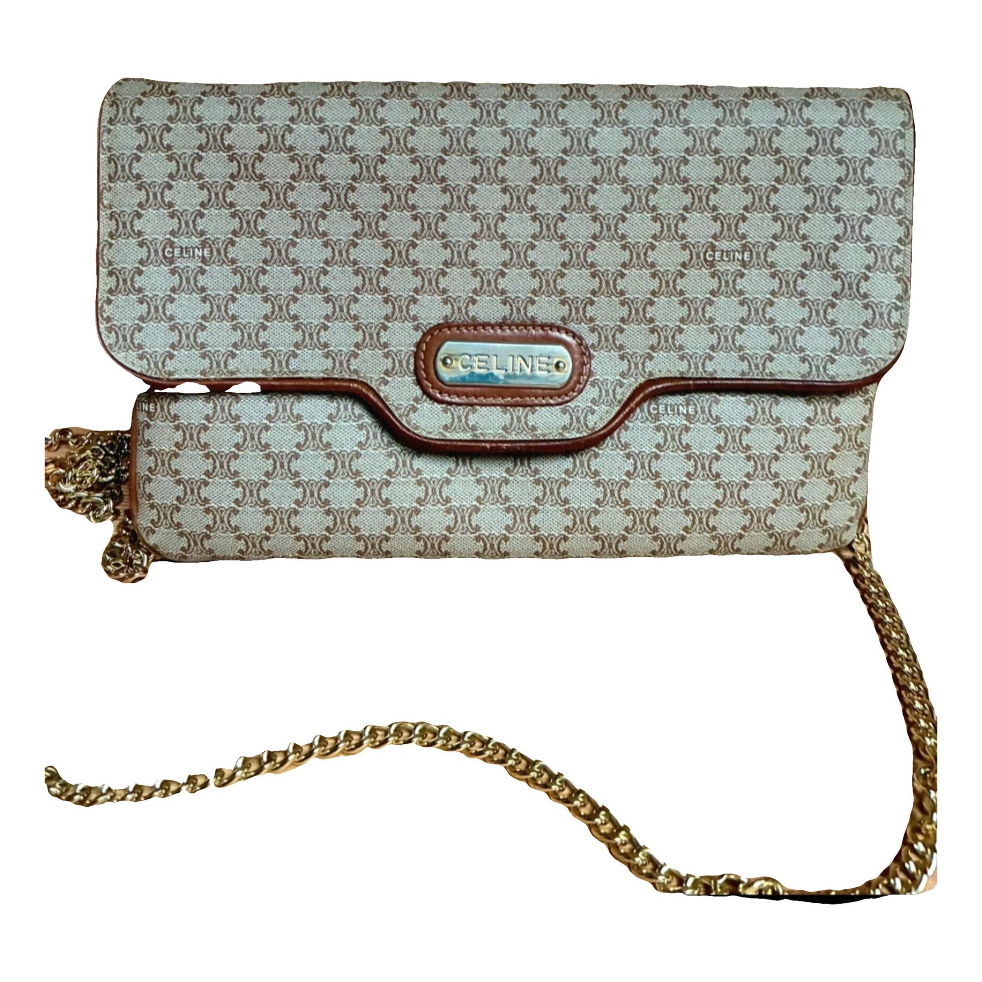 Triomphe Vintage leather clutch bag