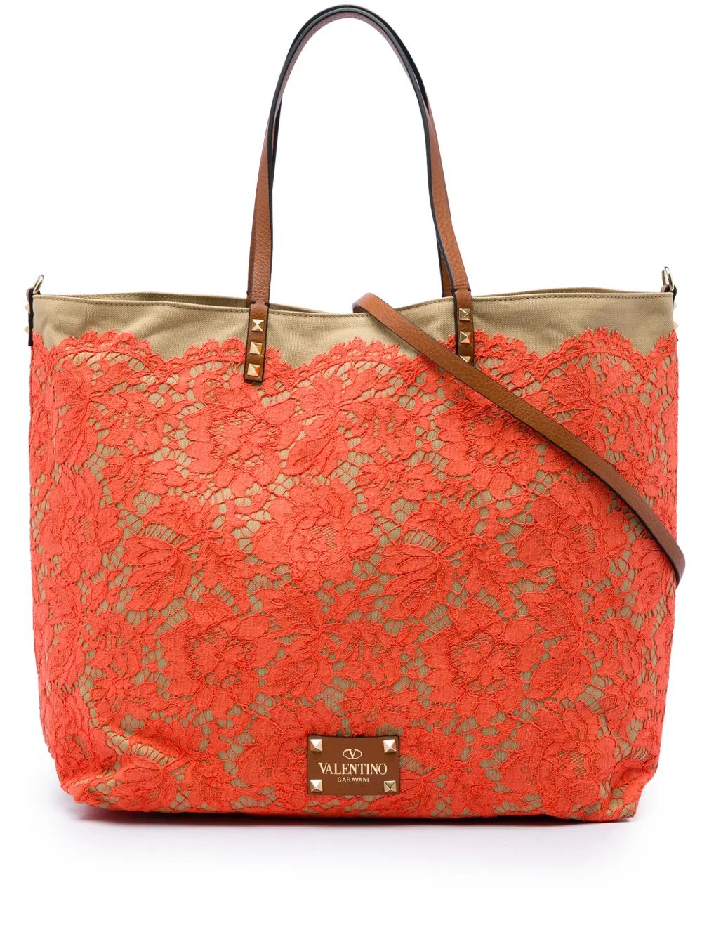 2018-2026 Canvas Rockstud Glam Lace Reversible Tote satchel