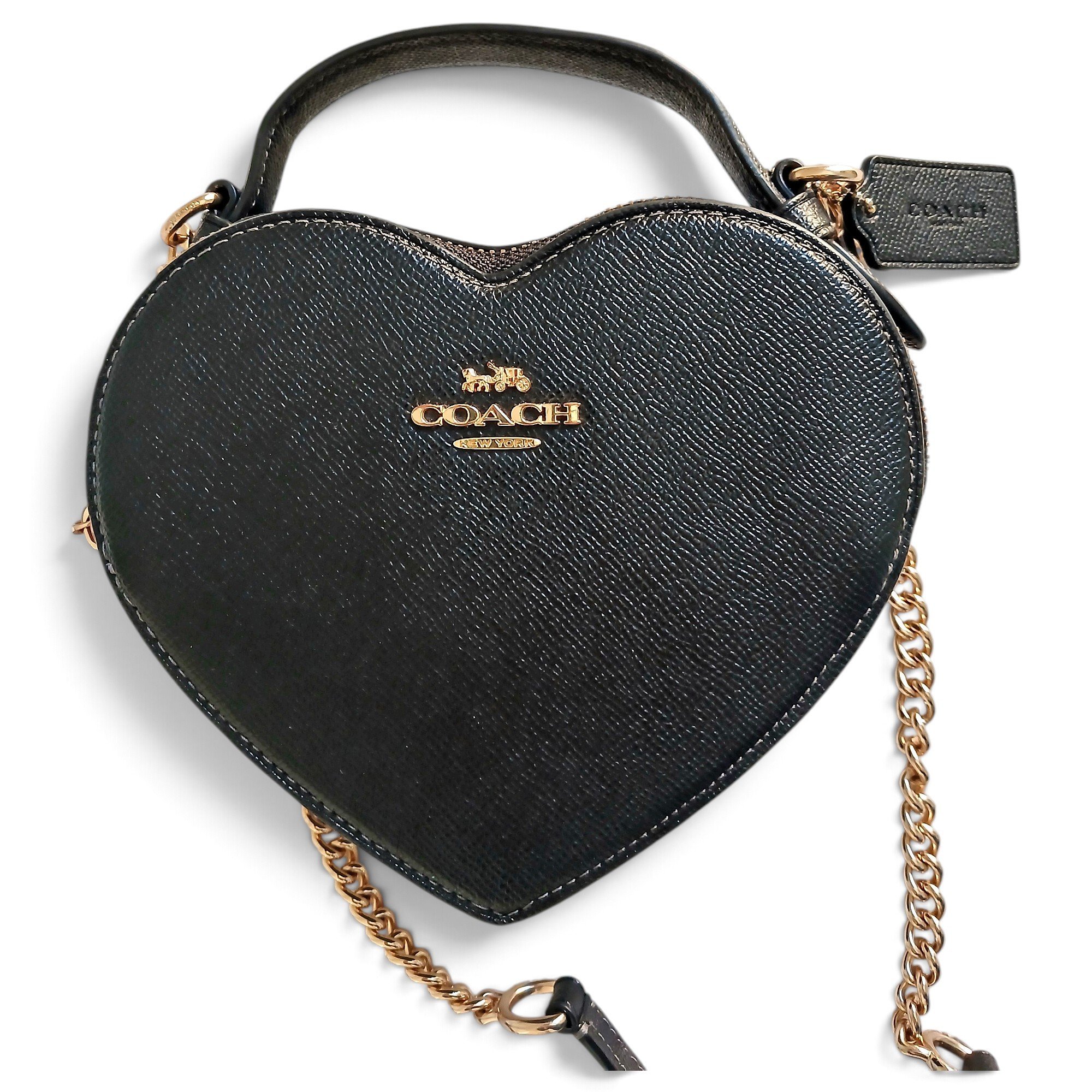 Heart leather crossbody bag