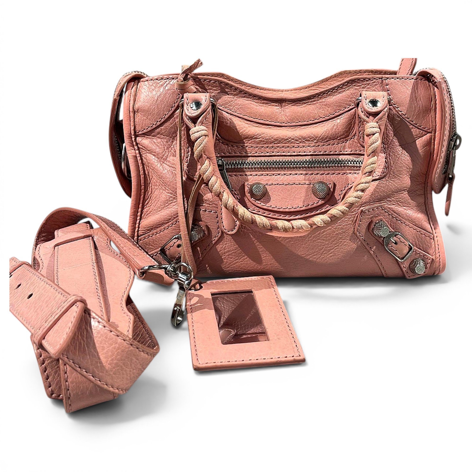 City leather handbag