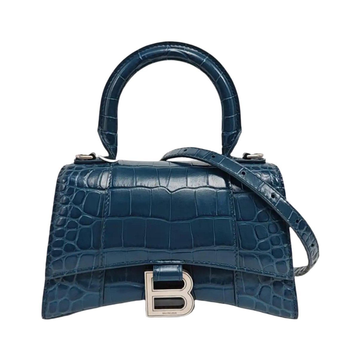 Hourglass leather handbag