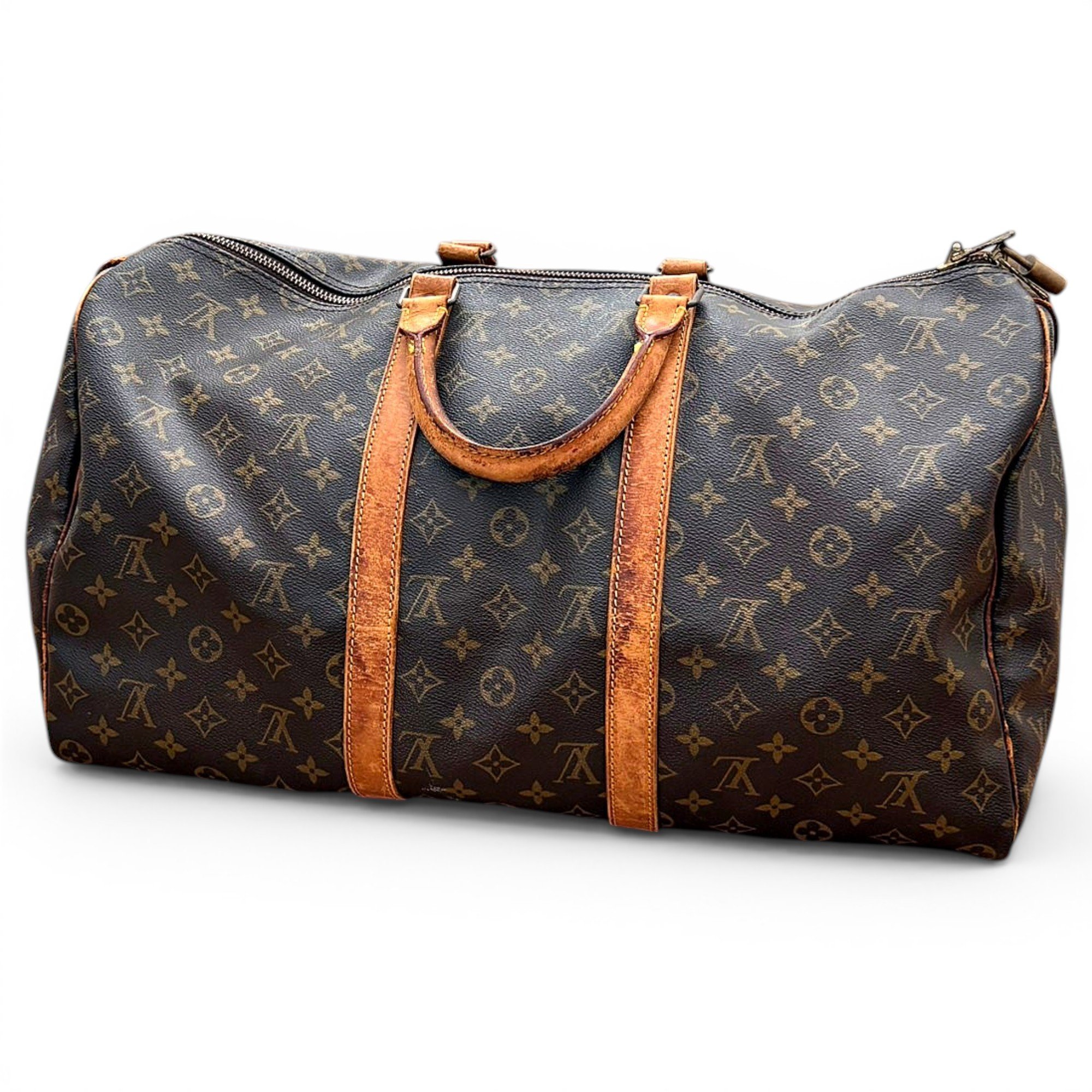 Keepall leather travel bag