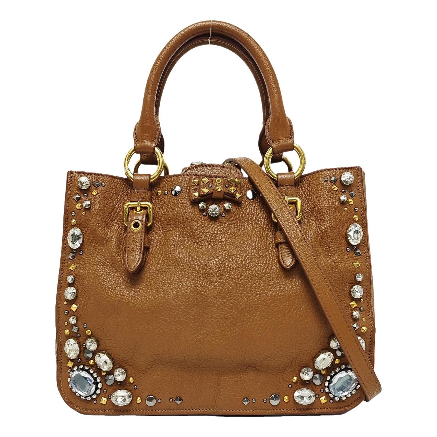 Madras leather crossbody bag