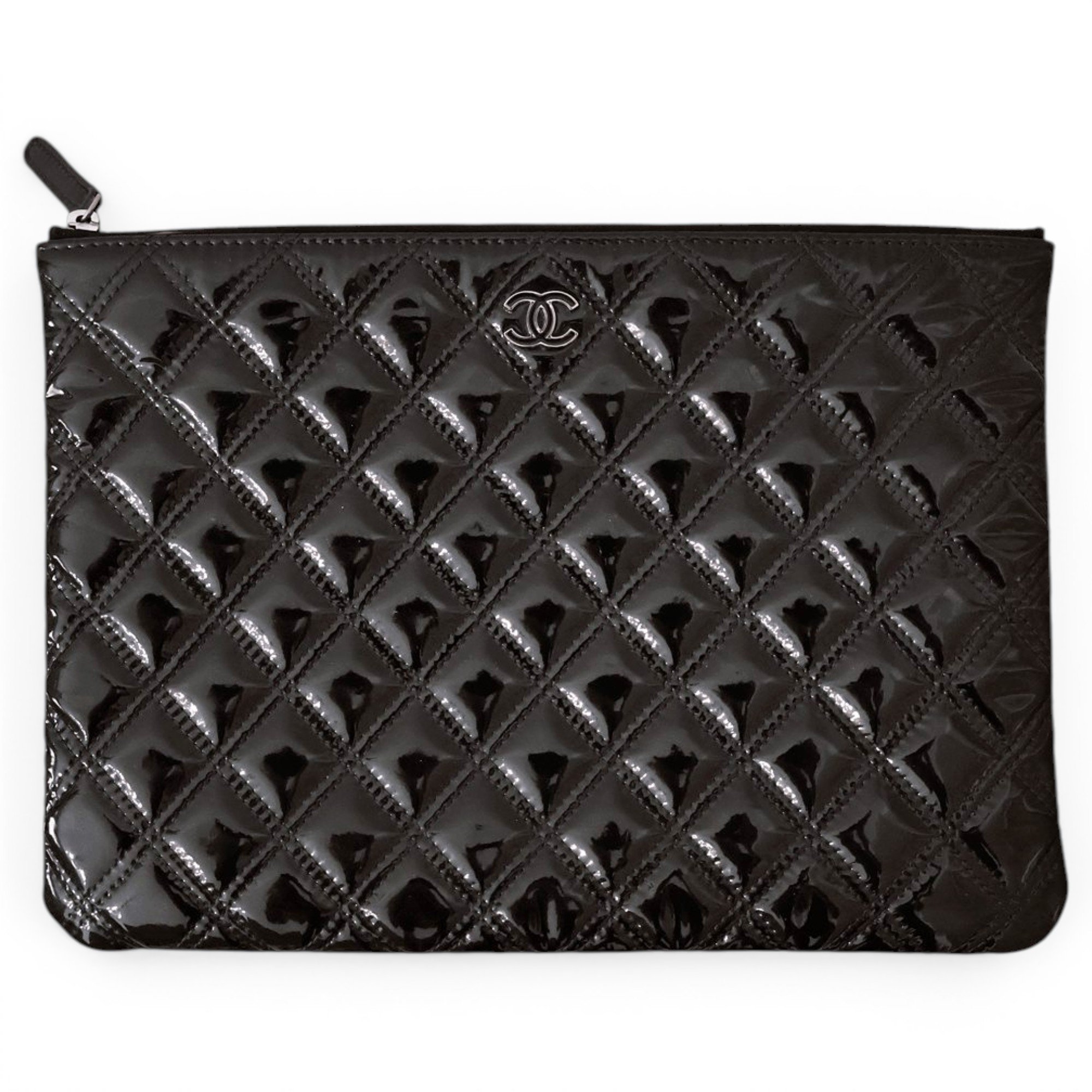 Patent leather clutch bag