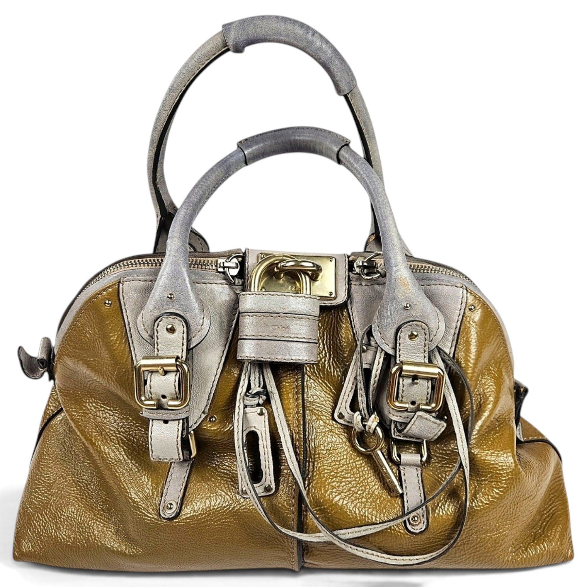 Patent leather handbag