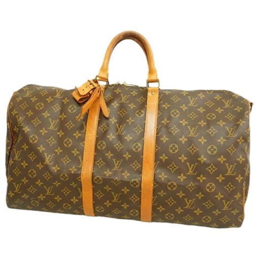 Louis Vuitton Keepall leather travel bag