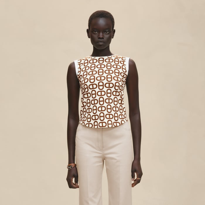 Blanc "Chaine d'Ancre" Sleeveless T-shirt