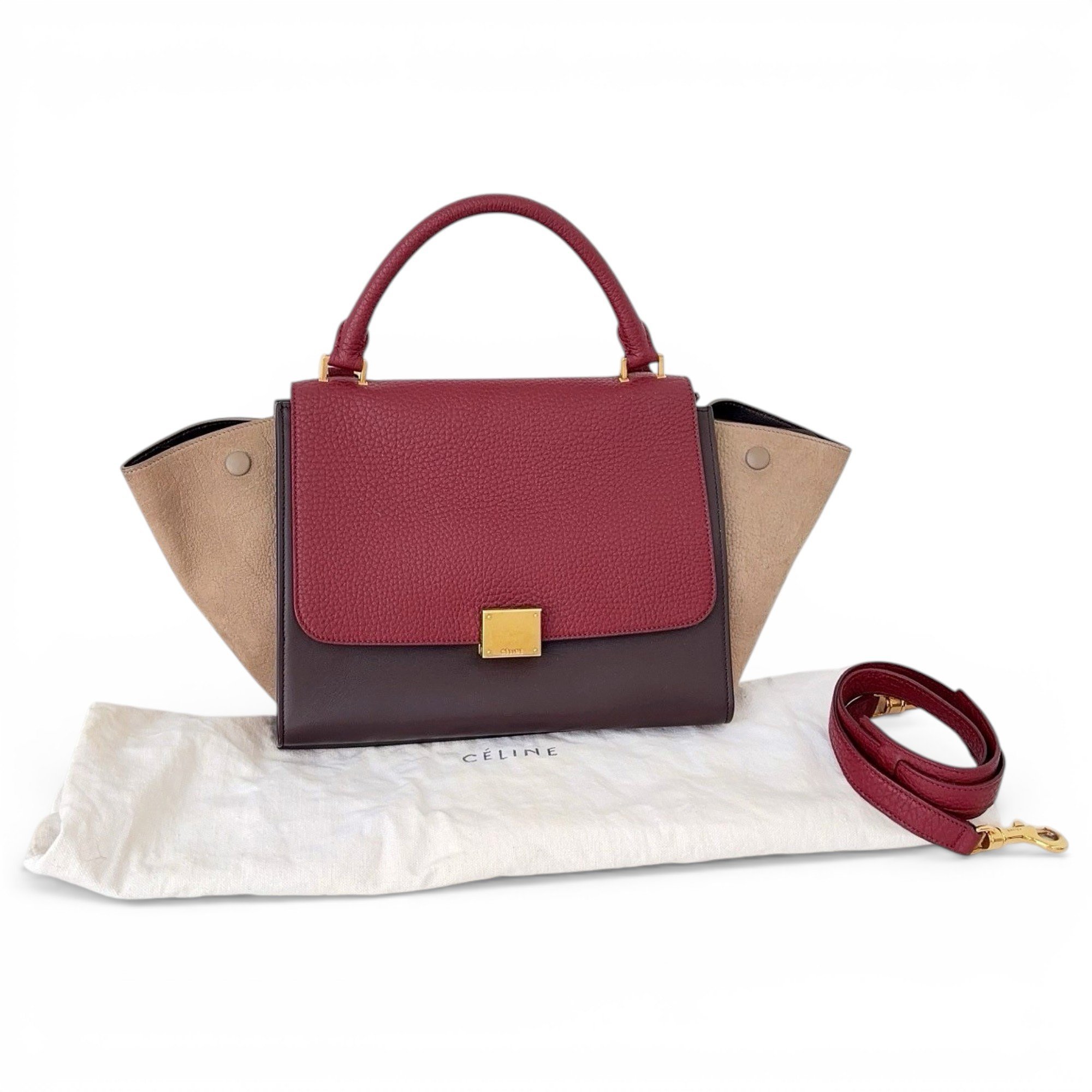 Trapèze leather handbag