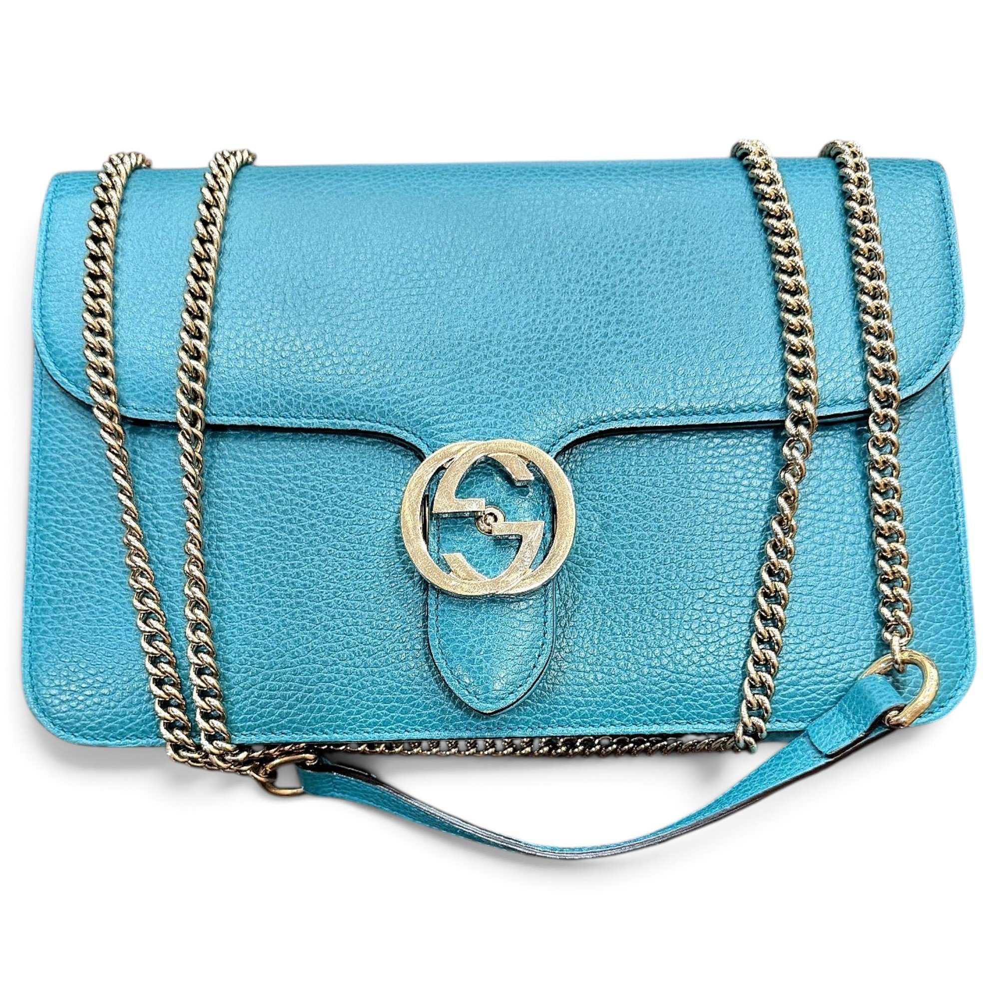 Interlocking leather handbag