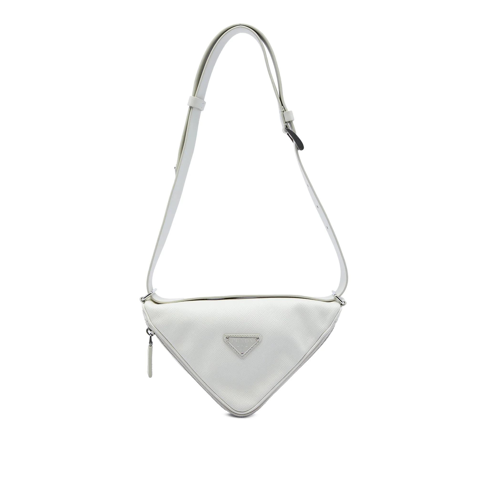 Triangle leather handbag