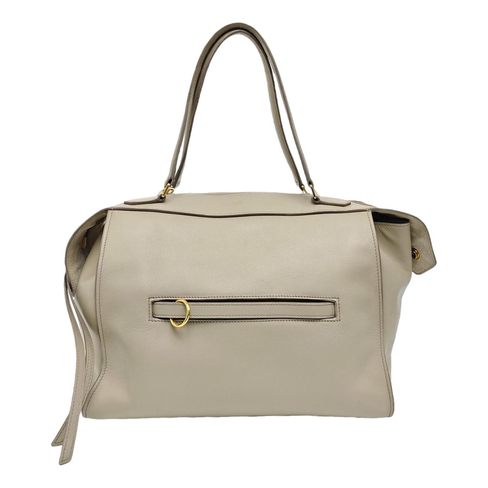 Ring leather handbag